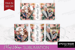 Floral Photo Mug Wrap PNG - Peony Flower Picture Frame Mug Product Image 1