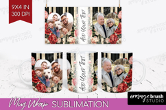 Floral Photo Mug Wrap PNG - Peony Flower Picture Frame Mug Product Image 1
