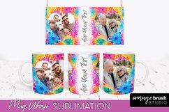 Photo Frame Mug Wrap - Rainbow Tie Dye Mug Sublimation Product Image 1