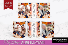 Retro Flowers Photo Mug Wrap PNG - Floral Picture Frame Mug Product Image 1