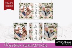 Flowers Photo Mug Wrap PNG - Vintage Floral Picture Frame Product Image 1