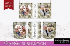 Flowers Photo Mug Wrap PNG - Vintage Floral Picture Frame Product Image 1