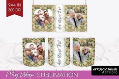 Flowers Photo Mug Wrap PNG - Vintage Floral Picture Frame Product Image 1