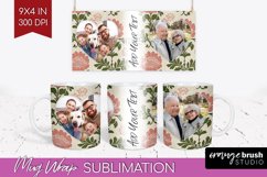 Flowers Photo Mug Wrap PNG - Vintage Floral Picture Frame Product Image 1