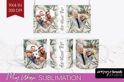 Flowers Photo Mug Wrap PNG - Vintage Floral Picture Frame Product Image 1