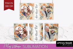 Flowers Photo Mug Wrap PNG - Vintage Floral Picture Frame Product Image 1