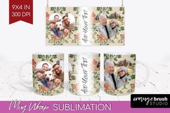 Flowers Photo Mug Wrap PNG - Vintage Floral Picture Frame Product Image 1