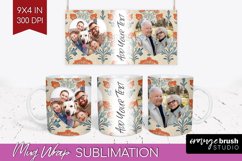 Flowers Photo Mug Wrap PNG - Vintage Floral Picture Frame Product Image 1