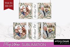 Flowers Photo Mug Wrap PNG - Vintage Floral Picture Frame Product Image 1