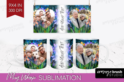 Stained Glass Photo Mug Wrap PNG - Flowers Picture Frame Mug Product Image 1