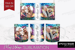 Stained Glass Photo Mug Wrap PNG - Flowers Picture Frame Mug Product Image 1