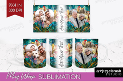 Stained Glass Photo Mug Wrap PNG - Flowers Picture Frame Mug Product Image 1