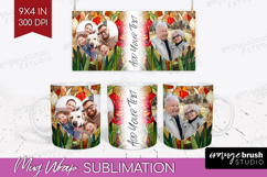 Stained Glass Photo Mug Wrap PNG - Flowers Picture Frame Mug Product Image 1