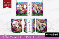 Stained Glass Photo Mug Wrap PNG - Flowers Picture Frame Mug Product Image 1
