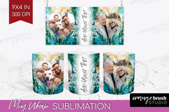 Stained Glass Photo Mug Wrap PNG - Flowers Picture Frame Mug Product Image 1