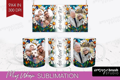 Stained Glass Photo Mug Wrap PNG - Flowers Picture Frame Mug Product Image 1