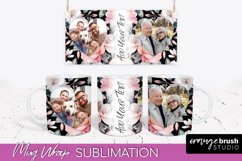 Add Your Photo Mug Wrap -Floral Mug Sublimation Design Product Image 1