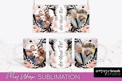 Add Your Photo Mug Wrap -Floral Mug Sublimation Design Product Image 1
