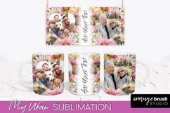 Add Your Photo Mug Wrap -Floral Mug Sublimation Design Product Image 1