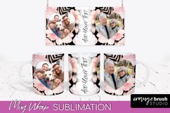 Add Your Photo Mug Wrap -Floral Mug Sublimation Design Product Image 1