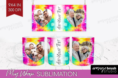 Tie Dye Photo Mug Wrap PNG - Rainbow Picture Frame Mug Product Image 1