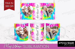 Tie Dye Photo Mug Wrap PNG - Rainbow Picture Frame Mug Product Image 1