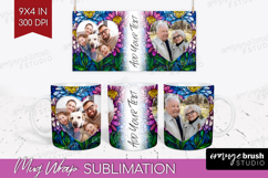 Stained Glass Photo Mug Wrap PNG - Flowers Picture Frame Mug Product Image 1