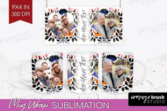 Folk Flowers Photo Mug Wrap PNG - Floral Picture Frame Mug Product Image 1