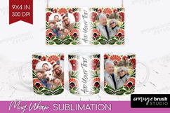 Folk Flowers Photo Mug Wrap PNG - Floral Picture Frame Mug Product Image 1