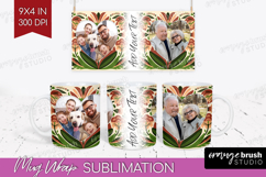 Folk Flowers Photo Mug Wrap PNG - Floral Picture Frame Mug Product Image 1
