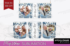 Folk Flowers Photo Mug Wrap PNG - Floral Picture Frame Mug Product Image 1