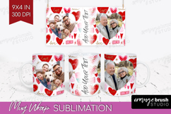Heart Pattern Photo Mug Wrap PNG - Valentines Day Picture Product Image 1