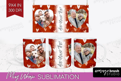 Heart Pattern Photo Mug Wrap PNG - Valentines Day Picture Product Image 1