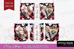 Heart Pattern Photo Mug Wrap PNG - Valentines Day Picture Product Image 1