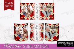 Heart Pattern Photo Mug Wrap PNG - Valentines Day Picture Product Image 1
