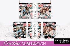 Add Your Photo Mug Wrap -Floral Mug Sublimation Design Product Image 1