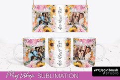 Add Your Photo Mug Wrap -Floral Mug Sublimation Design Product Image 1