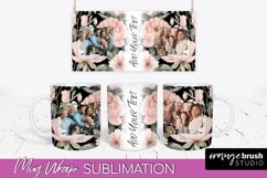 Add Your Photo Mug Wrap -Floral Mug Sublimation Design Product Image 1