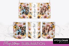 Add Your Photo Mug Wrap -Floral Mug Sublimation Design Product Image 1