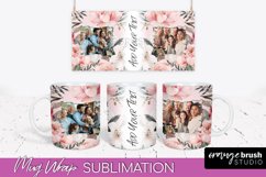 Add Your Photo Mug Wrap -Floral Mug Sublimation Design Product Image 1