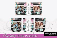 Add Your Photo Mug Wrap -Floral Mug Sublimation Design Product Image 1