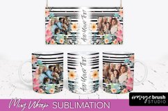 Add Your Photo Mug Wrap -Floral Mug Sublimation Design Product Image 1