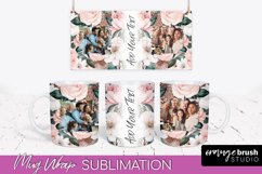 Add Your Photo Mug Wrap -Floral Mug Sublimation Design Product Image 1