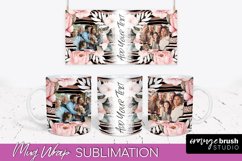 Add Your Photo Mug Wrap -Floral Mug Sublimation Design Product Image 1