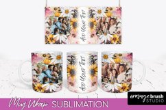 Add Your Photo Mug Wrap -Floral Mug Sublimation Design Product Image 1