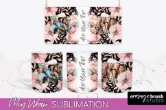 Add Your Photo Mug Wrap -Floral Mug Sublimation Design Product Image 1