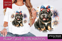 Neapolitan Mastiff Dog Round Tshirt Background Patriotic Dog Product Image 1