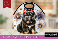 Neapolitan Mastiff Dog Lunch Bag Patriotic Dog Lunch Bug PNG Product Image 1