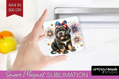 Neapolitan Mastiff Dog Magnet Sublimation Patriotic Dog PNG Product Image 1