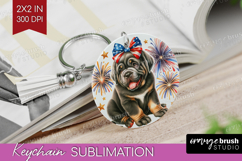 Neapolitan Mastiff Dog Keychain PNG Patriotic Dog Keychain Product Image 1